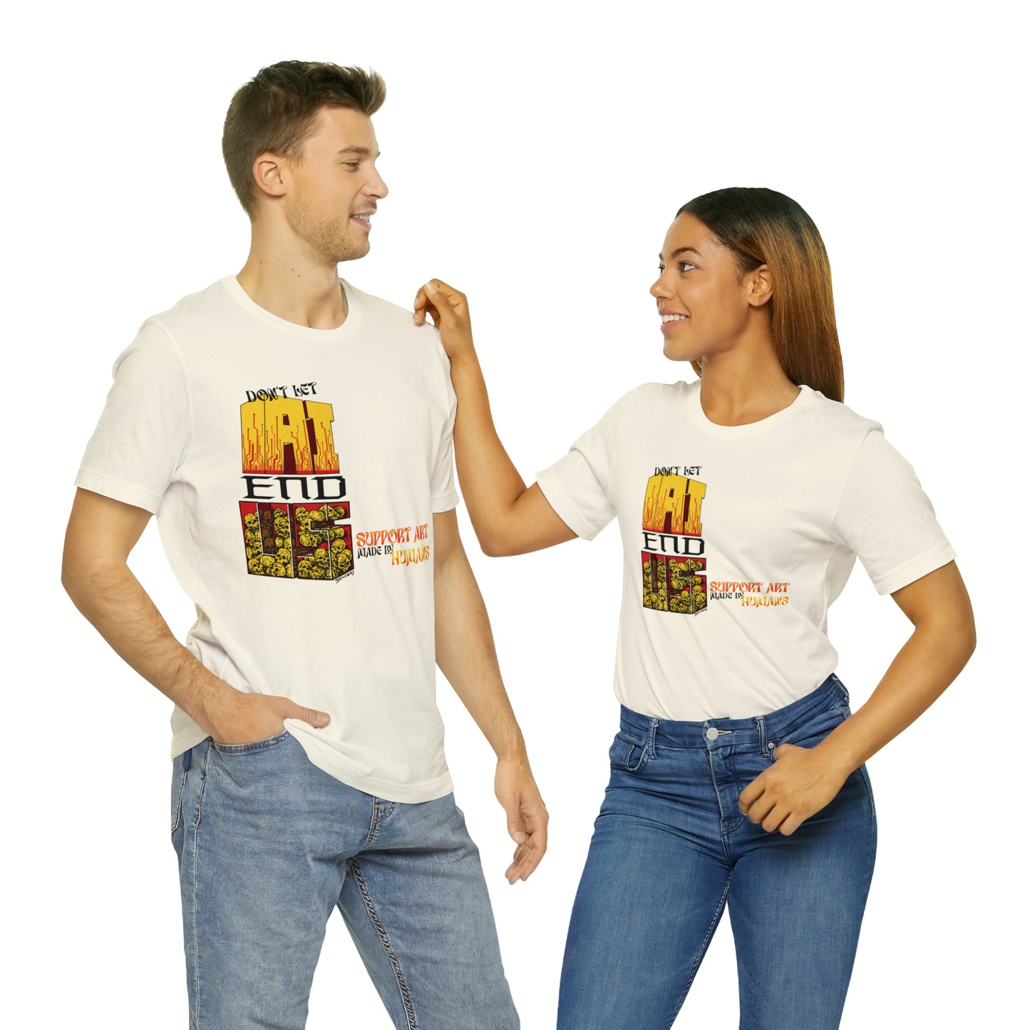 DON'T LET AI END US Unisex Jersey Short Sleeve Tee