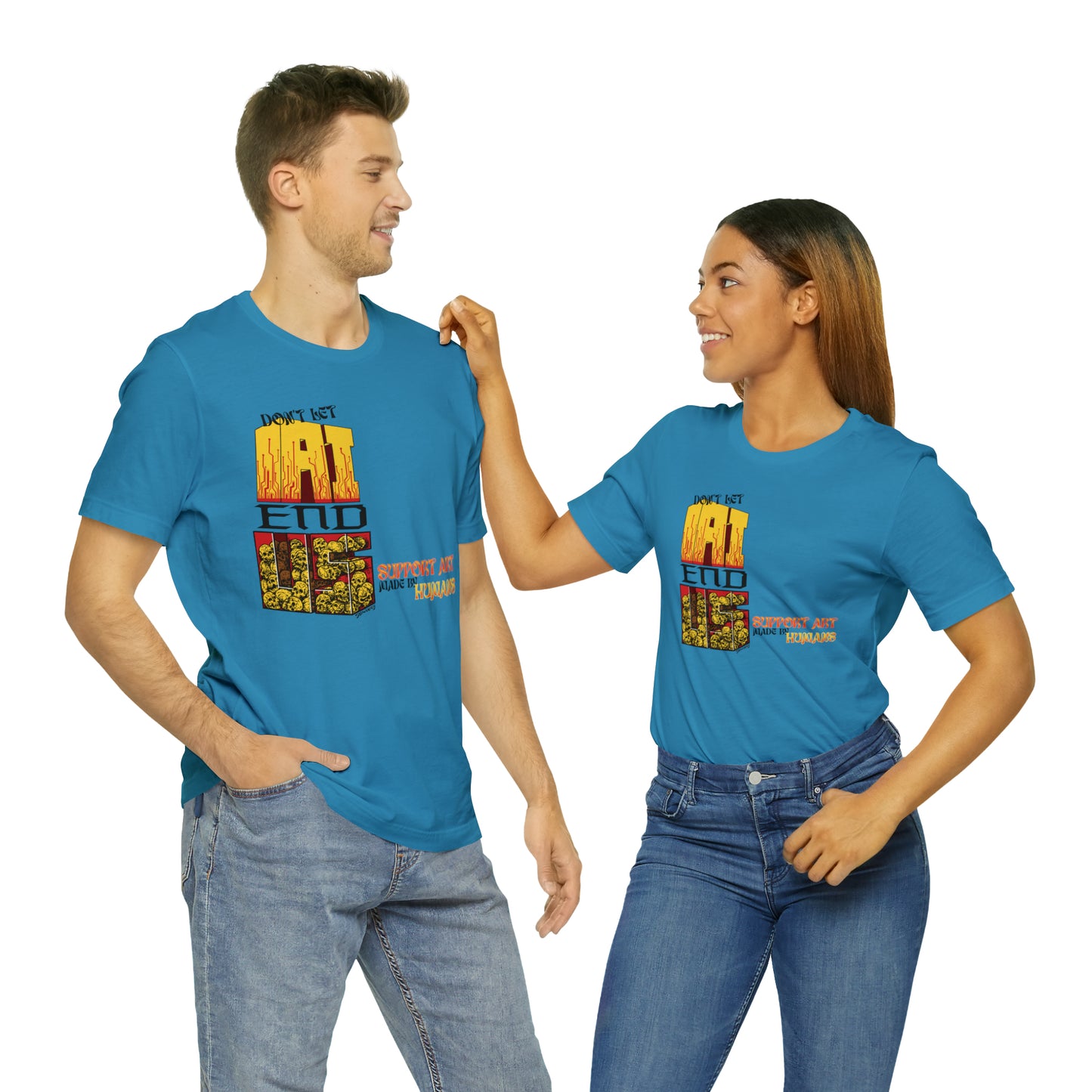 DON'T LET AI END US Unisex Jersey Short Sleeve Tee