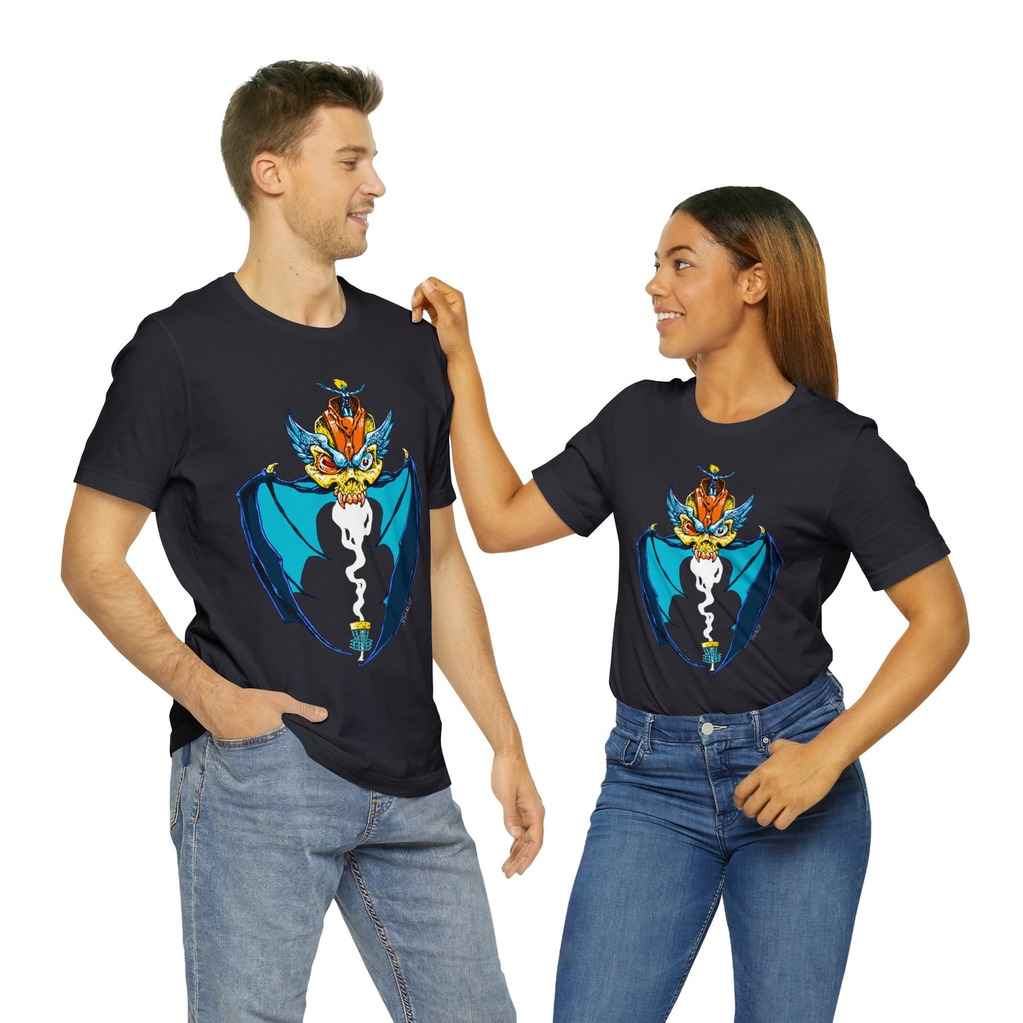 WINGED SKULL DISC GOLF MOTHERSHIP Unisex Jersey Short Sleeve Tee
