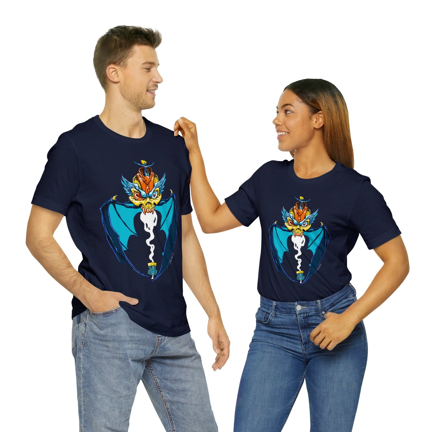 WINGED SKULL DISC GOLF MOTHERSHIP Unisex Jersey Short Sleeve Tee