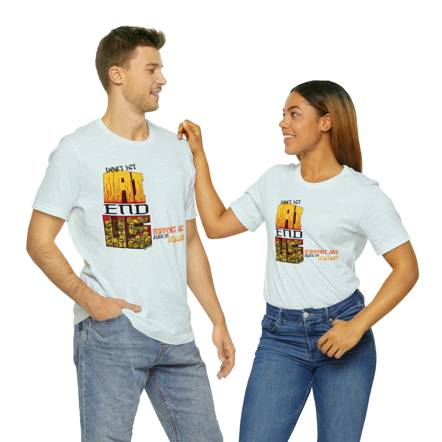 DON'T LET AI END US Unisex Jersey Short Sleeve Tee