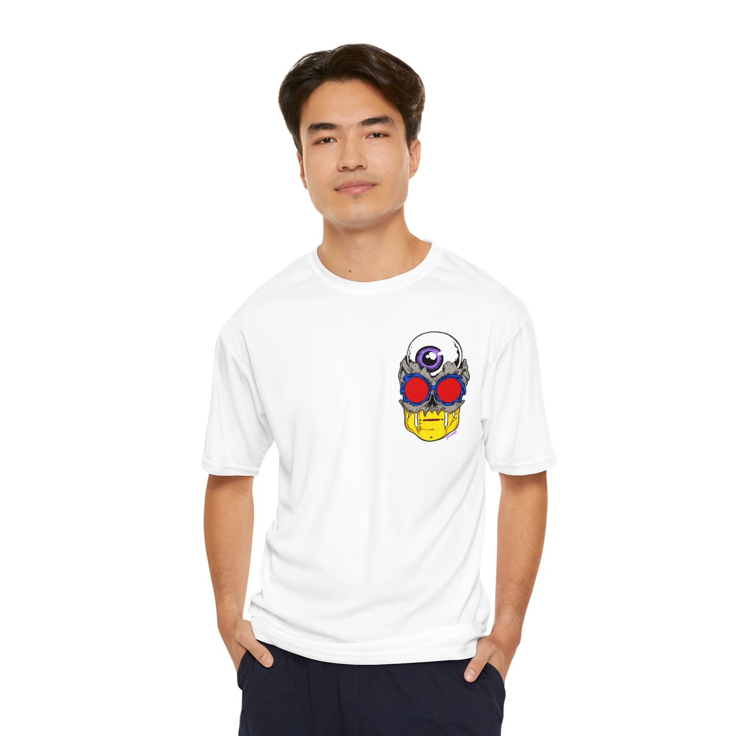 DEATHLY PUTT and EYEBALL SKULL FROM THE FUTURE Men's Performance T-Shirt