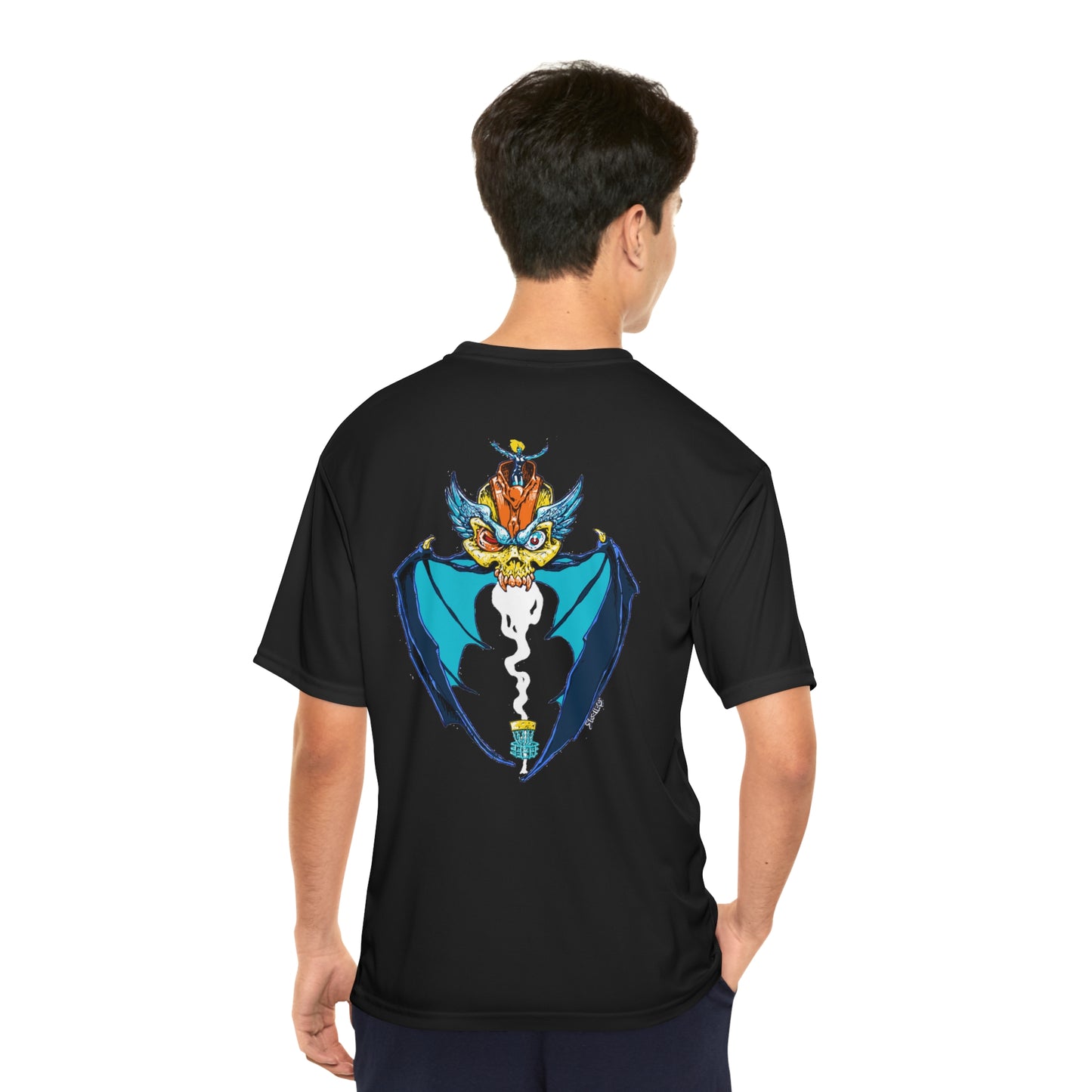 WINGED SKULL DISC GOLF MOTHERSHIP Men's Performance T-Shirt