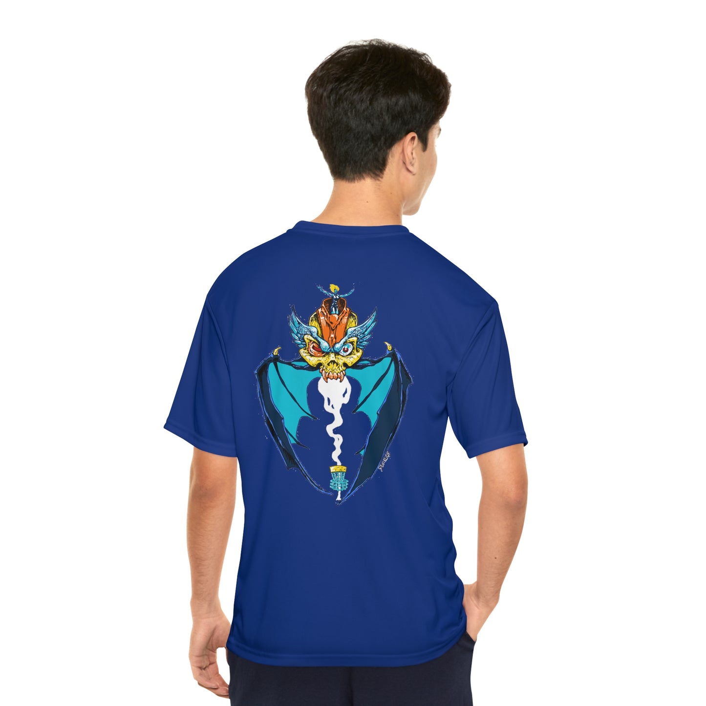 WINGED SKULL DISC GOLF MOTHERSHIP Men's Performance T-Shirt