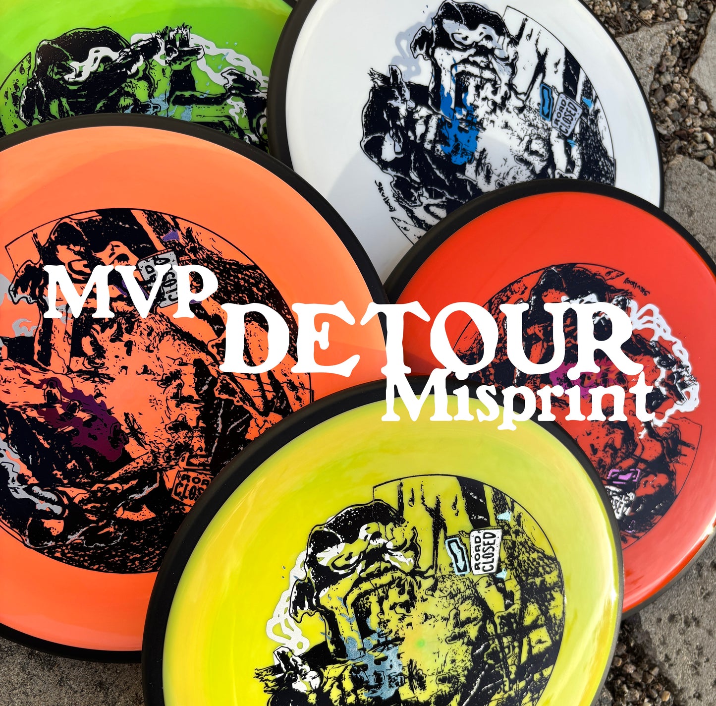 MVP Skulboy's "ROAD CLOSED" Custom Stamped DETOUR (5/5/-2/1) MISPRINTS